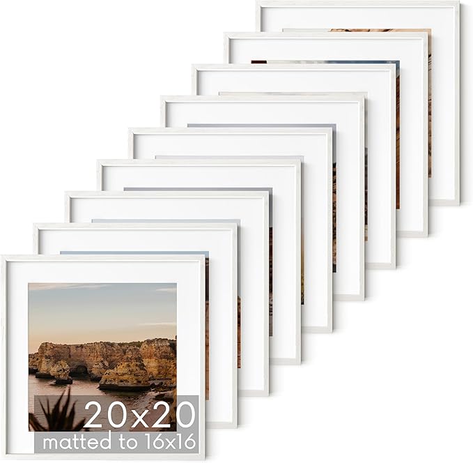 HAUS AND HUES White Square Frames Set of 9-20x20
