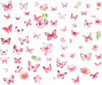 Glow in The Dark Butterfly Flower Wall Decals Glowing Luminous Butterflies Removable Self-Adhesive Wall Stickers for Girls Bedroom Nursery Living Room Decor 4 Sheets (Butterfly 2)