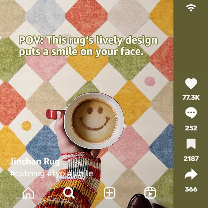 jinchan Kids Rug for Nursery 6ft Radius Corner Washable Area Rug Modern Colorful Quarter Circle Rug Soft Non-Slip Carpet for Bedroom Playroom Daycare Reading Nook Kitchen Classroom Circus on Cream