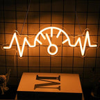 Car Dashboard Neon Sign Garage Neon Signs for Man Cave Automobile Speedometer Neon Light Orange LED Car Neon Lights Signs for Garage Man Cave Auto Repair Shop Game Room Party Decor