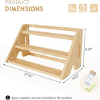 Bamboo Spice Rack Organizer -3-Tier Spice Rack for Countertop,Cabinet Spice Rack Organizer for 27 Spice Jars(4oz)，Step Shelf (yellow)