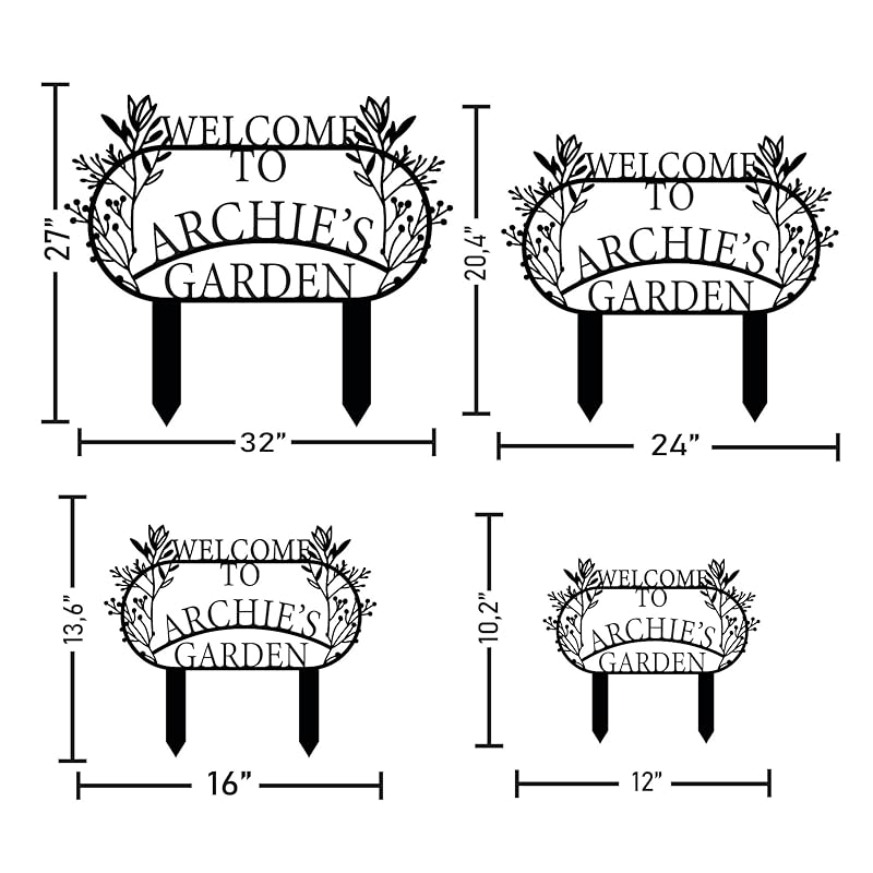 Personalized Metal Garden Sign with Stake, Custom Garden Decor for Outdoor, Custom Family Name Sign, Patio Decorations, Lawn Art, Farmhouse Decorative, Housewarming Gift (CstmDesign3)