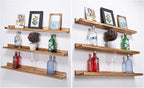 AZSKY Large Floating Shelves 36 Inch Wood Wall Mounted Set of 3 Floating Bookshelf Long Wooden Picture Ledge Shelf for Home Decoration