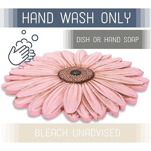 NAT & Jules Gerbera Daisy Flower Shaped Dimensional Indoor Outdoor 12 inch Cast Resin Decorative Garden Stepping Stone, Patio, Walkway Sculpture Yard Art, Pink