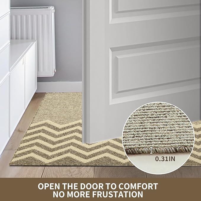 Indoor Doormat, Non-Slip Front Door Mats, Outdoor Welcome Mat Washable, Low Profile Indoor DoorMats for Entryway, Floor Inside Back Door Mats (23"x35")