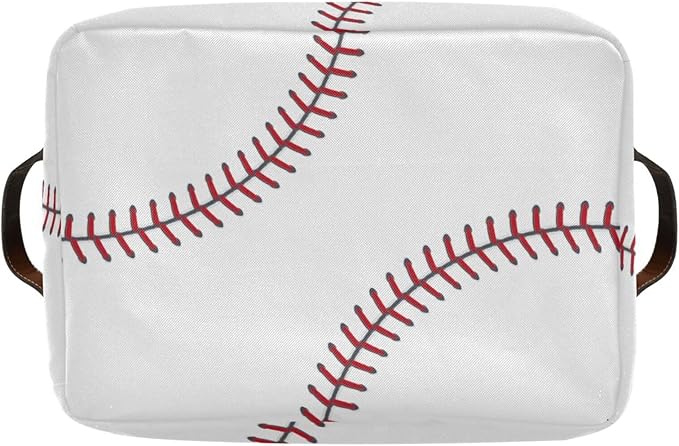 Storage Basket Bin Baseball Organizer Basket Collapsible Shelf Basket Cube with handle for Nursery Bedroom Bathroom