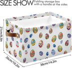 Easter Storage Basket Cube Storage Bins Organizer Bag Collapsible Closet Shelf Baskets with handle for Baby Cloth Pet Toy Book 14.2×10.2×8.3 IN