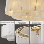 Alabaster Chandeliers D23in Round Chandeliers for Dining Room Small Chandelier Light Fixture for Kitchen Living Room Foyer Entryway Hallway