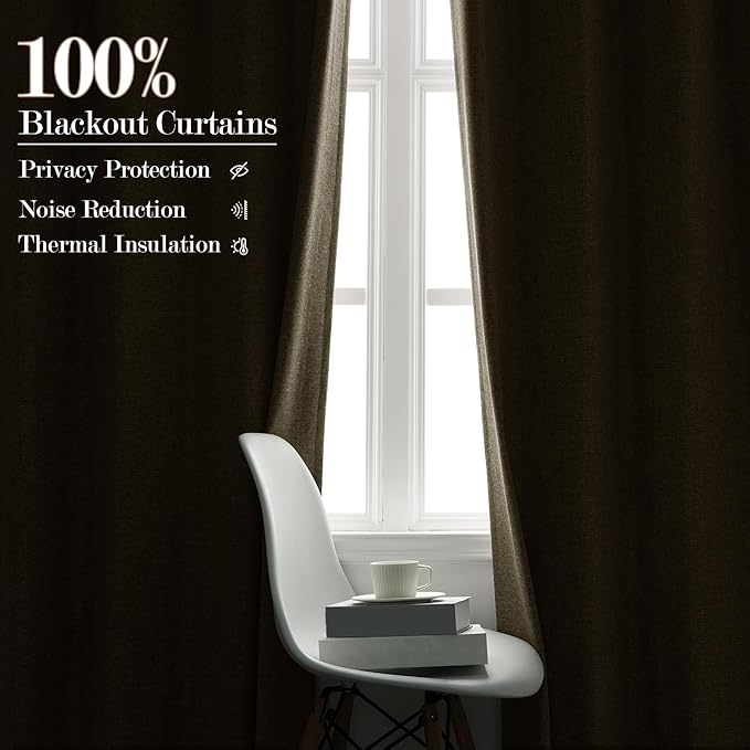 100% Blackout Linen Textured Drapes for Bedroom Pinch Pleated Curtains for Track System Portable Drapery for Sliding Glass Door/Storage/Space Room Divider, 70" Wx84 L, 1 PC, Ivory White