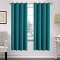 H.VERSAILTEX Solid Turquoise Blue Thermal Insulated Blackout Curtains Nickel Grommet Panels Room Darkening Window Drapes for Bedroom/Living Room 52 x 72 Inch (Set of 2)
