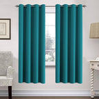 H.VERSAILTEX Solid Turquoise Blue Thermal Insulated Blackout Curtains Nickel Grommet Panels Room Darkening Window Drapes for Bedroom/Living Room 52 x 72 Inch (Set of 2)