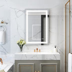 WELLFOR LED Bathroom Vanity Mirror 24 x 36 Inch, Lighted Anti-Fog Dimmable Mirror, IP44 Waterproof Wall Mounted Makeup Mirror, Packed with US Standard Plug and Touch Switch, (Horizontal/Vertical)