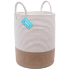 OrganiHaus Boho Laundry Basket 15x18, Baby Hamper for Nursery, Boy Basket for Toys, Basket for Blankets fror Living Room, Large Woven Basket for Storage, Towel Basket & Blanket Basket, Honey
