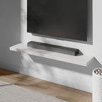 Floating Shelf, Set of 2 Wall Shelf, 24 in W x 12.75 in D x 2 in H Wooden Floating Wall Shelf with Invisible Brackets for Living Room/Bedroom/Bathroom/Kitchen Storage and Decor, White