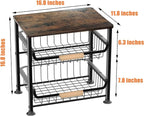 3-layer Kitchen Fruit Storage Basket Snack Rack, Countertop & Desktop Pull-out Metal Basket with Handle, Organizers