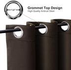 ChrisDowa Small Window Curtains 40 inches Long for Bedroom - Grommet Short Thermal Insulated Room Darkening Curtains for Kitchen (2 Panels, Brown, 29 x 40 Inch)