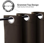 ChrisDowa Grommet Blackout Curtains for Bedroom and Living Room - 2 Panels Set Thermal Insulated Room Darkening Curtains (Brown, 52W x 54L)