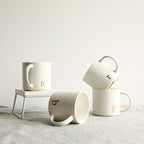 COLLECTIVE HOME - Monogram Ceramic Mugs, 15 oz Golden Initial Coffee Cups, Elegant Alphabet Tea Mugs, Elegant Personalized Mug with Gift Box, Luxurious Cups for Office and Home (s)