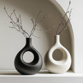 NOBULA Ceramic Bagel Vases C5 – Thoughtful for Mom – Elegant Set of 2 for Living Room, Bedroom or Table – Modern Home Decor She’ll Love – Perfect for Flowers & Plants