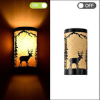 Wall Sconce Light,Deer Metal Yellow Parchment Farmhouse Wall Sconce,Rustic E26 Base Wall Mount Lamp,Vintage Matte Black Bedroom Wall Lights,Indoor Wall Lamps for Living Room,Hallway,Porch