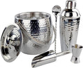 BREKX Insulated Ice Bucket for Cocktail Bar with Drink Shaker 5-Piece Cocktail Set for Parties with Lid and Scoop - Bartender Accessories, Bartending Kit for Home Bar or Gifting
