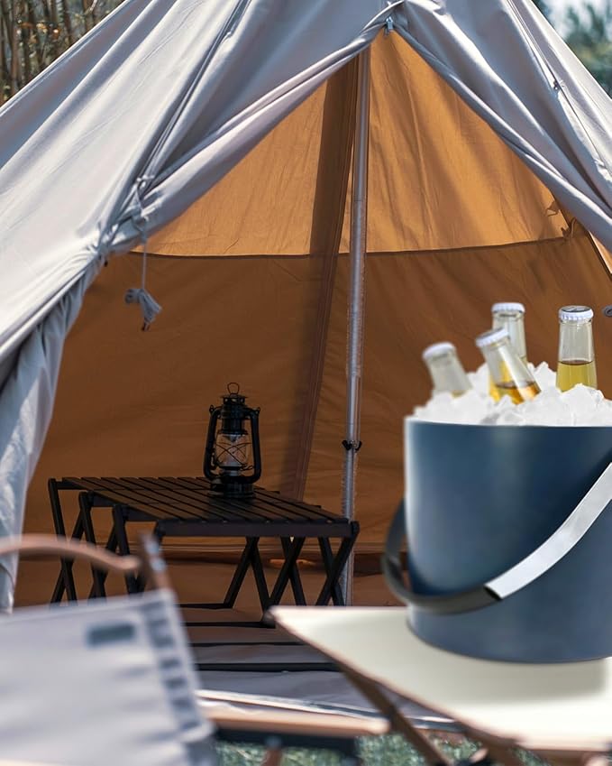 4L Ice Bucket with Silicone Lid, Scoop, Tongs & Strainer, Stainless Steel Double Wall Insulated Ice Buckets for Parties & Cocktail Bar, Outdoor Champagne Ice Container Bin, Navy