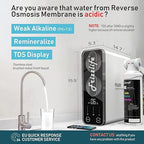 Frizzlife Reverse Osmosis Water Filter - Alkaline Mineral pH+, 600 GPD High Flow, Tankless RO Reverse Osmosis System, Under Sink, Reduce TDS, Compact, 2:1 Drain Ratio, PD600-TAM3