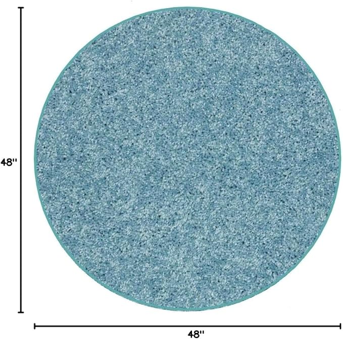 KOECKRITZ Soft and Colorful Kids Classroom Area Rugs (Passes Flammability Pill Test) Many Sizes and Bright Colors to Select from (4' Round, Surf)