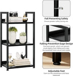 NUMENN Narrow Bookshelf, 3 Tier Bookshelves, Home Office Bookcase Shelf Storage Organizer, Free Standing Storage Shelving Unit for Bedroom, Living Room and Home Office, Black