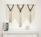 guzhiou large macrame wall hanging - Boho Tapestry Macrame Wall Decor Art- Chic Bohemian Handmade Woven Tapestry Home Decoration for Bedroom Living Room Apartment Wedding Party - 43"x32" (Beige-grey)
