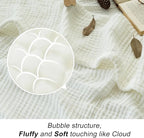 EMME Cotton Bed Blankets White Blankets for Bed Muslin Twin Blanket 60"x80" Lightweight Soft Twin Blanket All Season Gauze Blanket