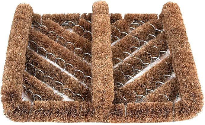 NINAMAR Natural Coir Boot Scraper Door Mat - 13 x 12 inch