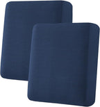 H.VERSAILTEX Super Stretch Individual Seat Sofa Covers Slipcover Sets Thick Jacquard Textured Twill Fabric (2 Piece Medium Sofa Cushion Covers, Navy)