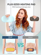 Slimpal Heating Pad for Period Cramps, Plus-Sized Portable Electric Heating Pad, Menstrual Cordless Heat Belt Back, Belly, Waist Pain Relief, Long-Lasting Battery, Gift for Her Girl Women, Light Blue