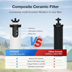 Purewell PF-4 Ceramic 3-Stage Purification Elements, Washable & Reusable, NSF/ANSI 42&372 Certified, Replacement for ProOne®, Berkey®, Purewell® Filters and Water Filter Systems (2 Pack, K Series)
