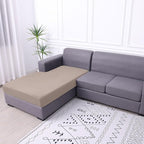 hyha Waterproof Sectional Couch Covers, Non Slip Sofa Couch Cushion Covers L Shape, Thick Stretch Jacquard Fabric, Washable Sofa Slipcovers with Elastic Bottom (1 Piece for Chaise XL, Taupe)