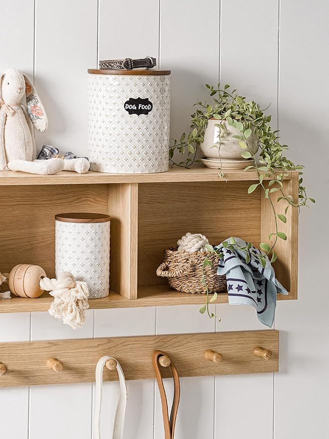 LE TAUCI Food Storage Containers with Airtight Lids, 78/25 oz Ceramic Sugar Canisters Sets, Embossed Large Jars for Pasta, Oats, Coffee Bean, Cookies, Rice, Grains, Tea - Set of 2, Clover