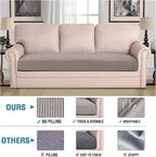 H.VERSAILTEX Super Stretch Individual Seat Cushion Covers Sofa Covers Couch Cushion Covers Slipcover Sets Thick Jacquard Textured Twill Fabric (1 Piece Sofa Cushion Cover, Taupe)