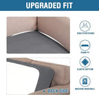 H.VERSAILTEX Super Stretch Individual Seat Cushion Covers Sofa Covers Couch Cushion Covers Slipcover Sets Thick Jacquard Textured Twill Fabric (1 Piece Loveseat Cushion Cover, Grey)
