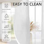 MYSKY HOME Natural Curtains for Living Room, Beige Semi Sheer Curtains & Drapes Light Filtering Farmhouse Country Boho Style Back Tab Draperies for Sliding Glass Door (Customsize, Natural)