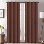 H.VERSAILTEX Blackout Curtains 84 inches Long for Living Room Thermal Insulated Room Darkening Window Treatment Panels Drapes Light Reducing Curtains for Bedroom, 2 Panels, 52" W x 84" L, Rust