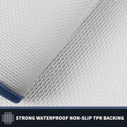 PURRUGS Dirt Trapping Door Mat 24" x 84", Non-Slip/Skid Machine Washable Entryway Rug, Shoes Scraper, Area Rug, Super Absorbent Welcome Mat for Muddy Wet Shoes and Paws, Light Blue & Navy