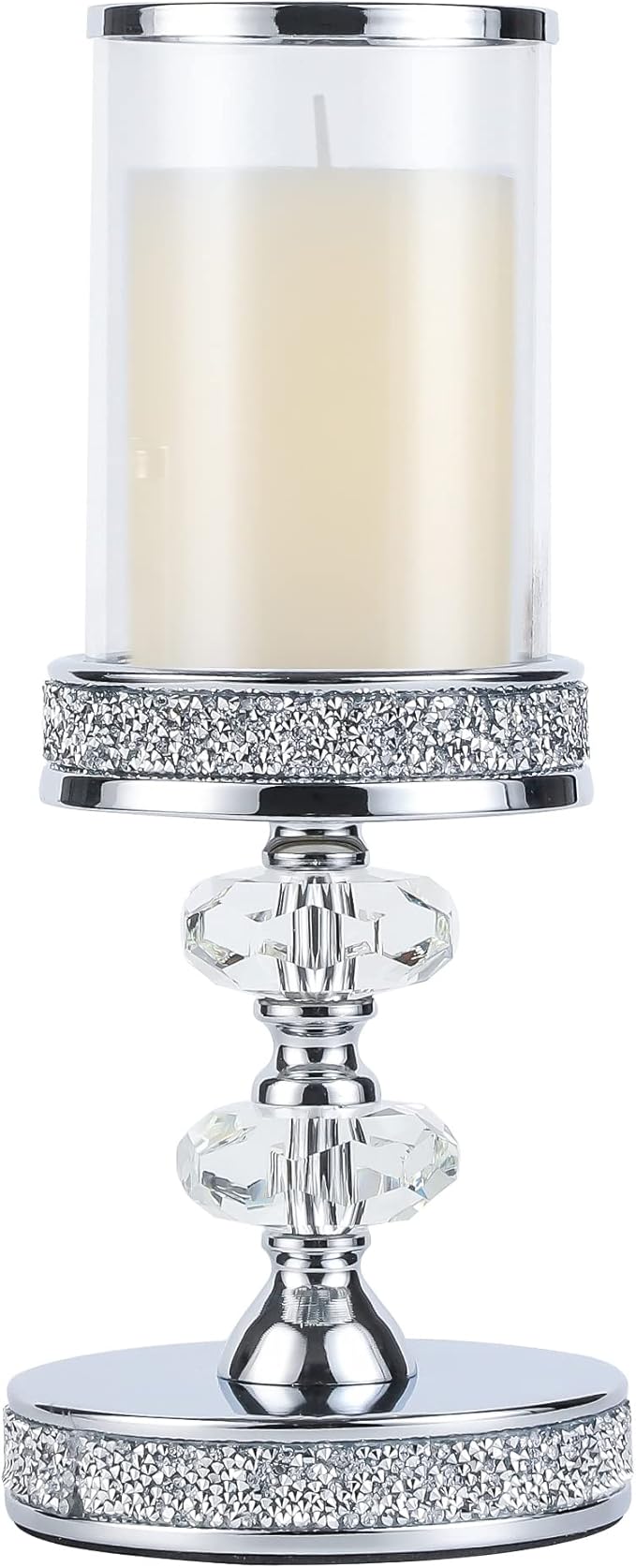 Pillar Candle Holders, Candle Holders for Pillar Candle, Crystal Candlesticks Holder for Home Decor, Wedding, Events, Coffee Dining Table CH048MD
