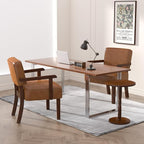 Accent Chair, PU Leather Living Room Chairs Oversize with Soft Seat and Armrests for Living Room Dinning Room Bedroom Reading Room Waiting Room