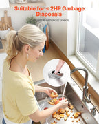 VEVOR Garbage Disposal Air Switch Kit, Dual Outlet Sink Top Air Switch for Food Waste Disposal, 2.5-inch Chrome-Plated Stainless Steel ON/OFF Air Push Button, Suitable for Stainless Steel Countertops