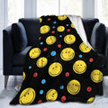 Smiley Face Throw Blanket Soft Smiley Fleece Blanket Men Women Gift for Kids Boys Girls for Party Couch Sofa Bed Deco Blankets 60x50 Inches