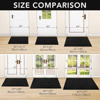 hicorfe Indoor Doormat,Front Back Door Mat Rubber Backing Non Slip Door Mats 20"x48" Absorbent Resist Dirt Entrance Doormat Inside Floor Mats for Entryway Washable Low-Profile(Black)