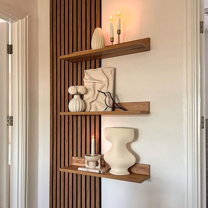 Mobili Fiver, Set of 2 Rachele Shelves, 31.49 in, Rustic Oak, Made in Italy