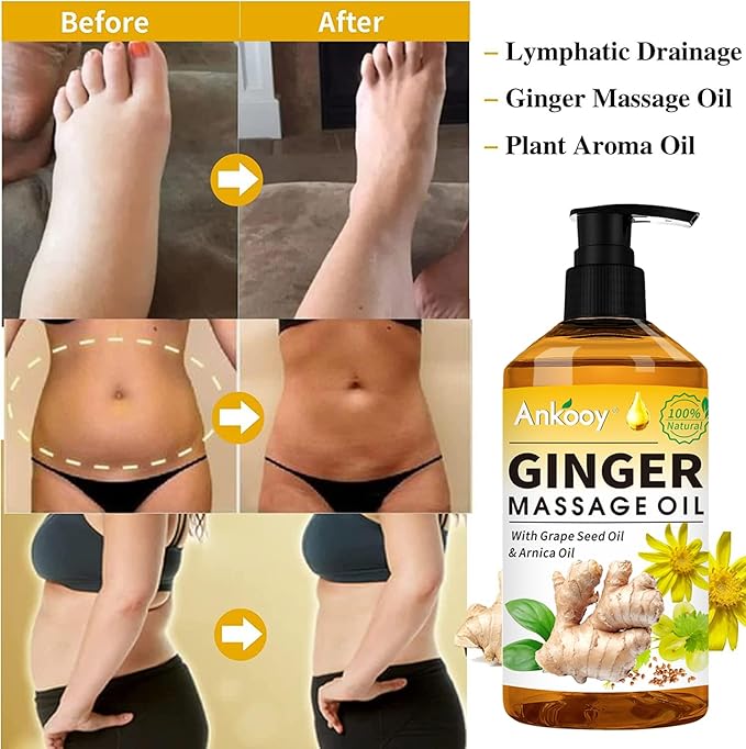 3 Pack Massage Oil for Massage Therapy,Sore Muscle Arnica Oil & Relaxing Lavender Oil & Ginger Oil Lymphatic Drainage & Massage Ball,Lymphatic Drainage Massager Body Oil,Massage Kit Gifts for Women