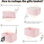 OIAHOMY Storage Basket for Shelves, Closet Cube Storage Bins Baskets for Clothes Blanket Towels, Baby Nursery, Toy Baskets Box, Woven Rope Basket, 17.72*12.99*7.87 IN, 2 Packs Mixed Pink